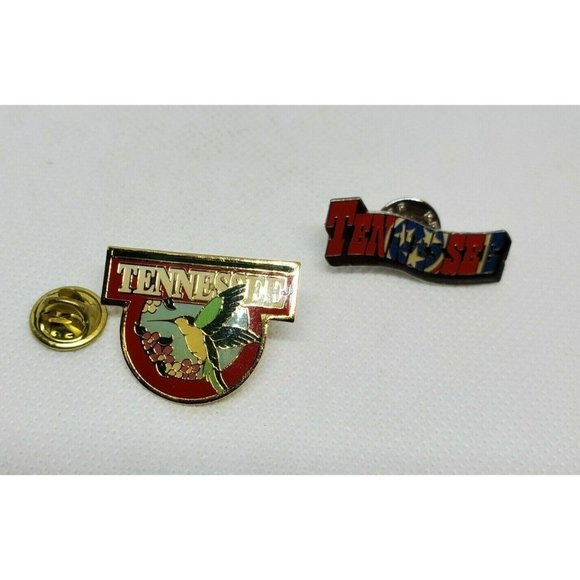 2 Tennessee Mockingbird And Tennessee Logo Embossed Pin Lapel Button - Picture 10 of 12